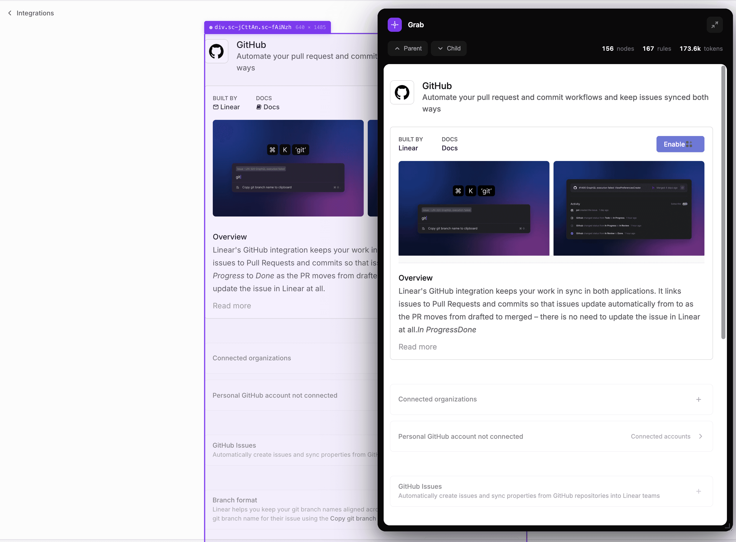 Grab Lens - selecting a UI component from any website